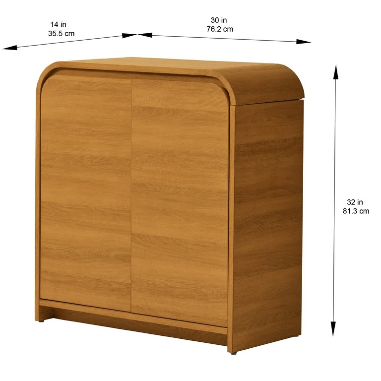 Better Homes & Gardens Juliet Curved Accent Cabinet, Warm Honey, 2 Doors, 3 Shelves | Walmart (US)