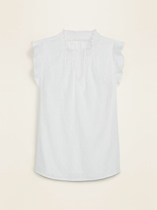 Smocked-Neck Clip-Dot Blouse for Women | Old Navy (US)