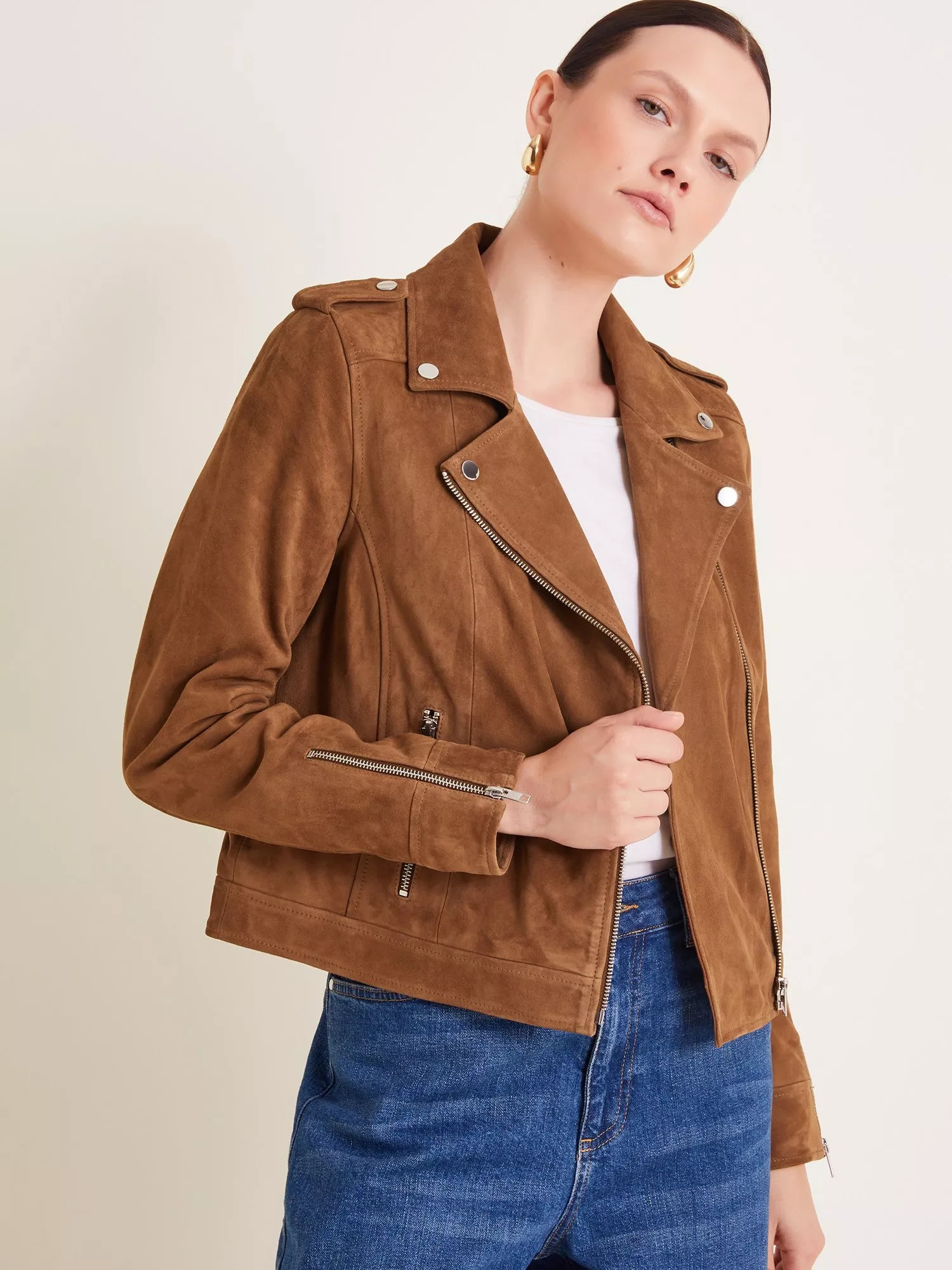 MonsoonSienna Suede Jacket, Tan | John Lewis (UK)