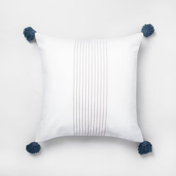 Center Stripes Tassel Throw Pillow - Hearth & Hand™ with Magnolia | Target