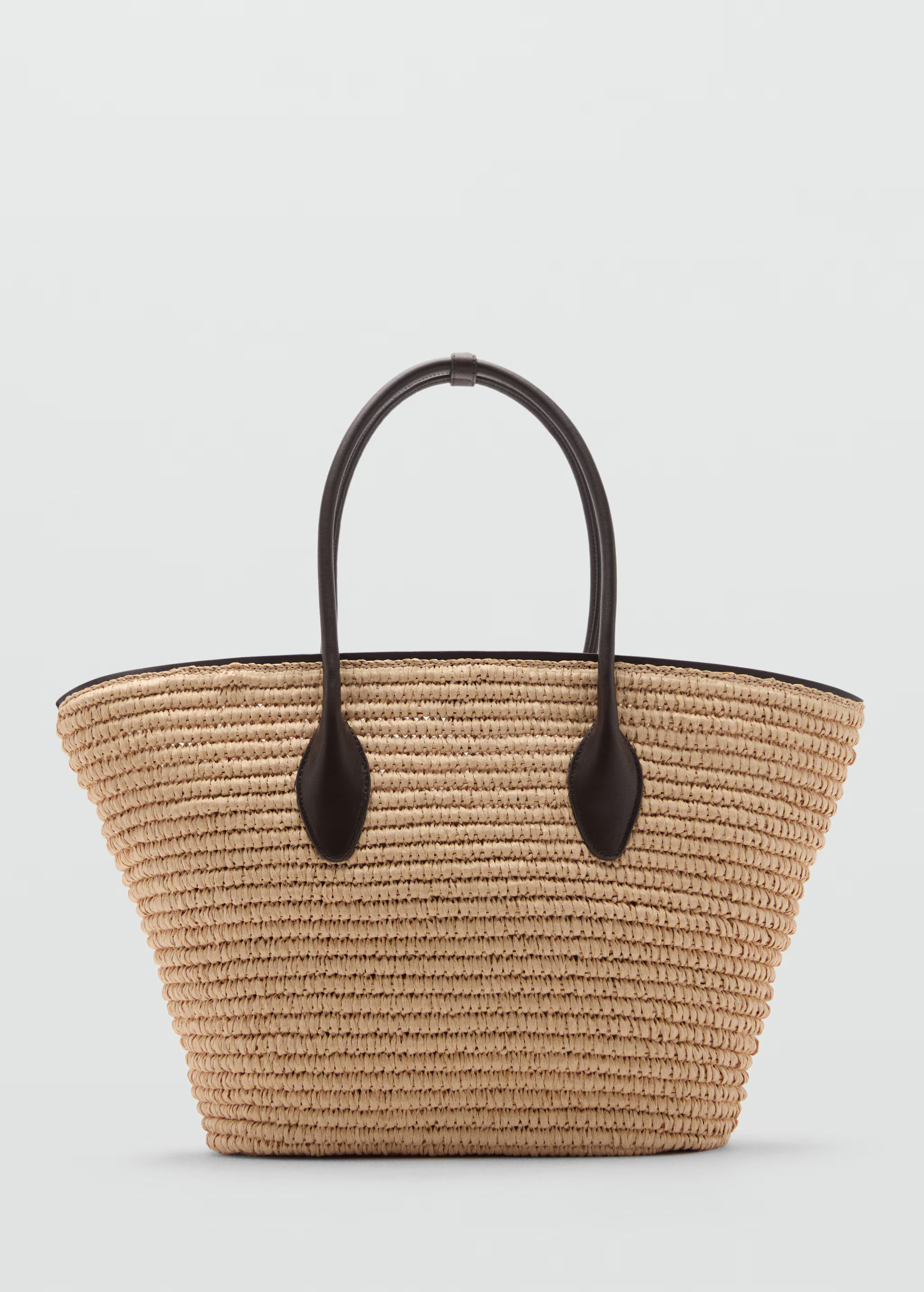 Natural fiber maxi tote bag - Woman | MANGO USA | MANGO (US)