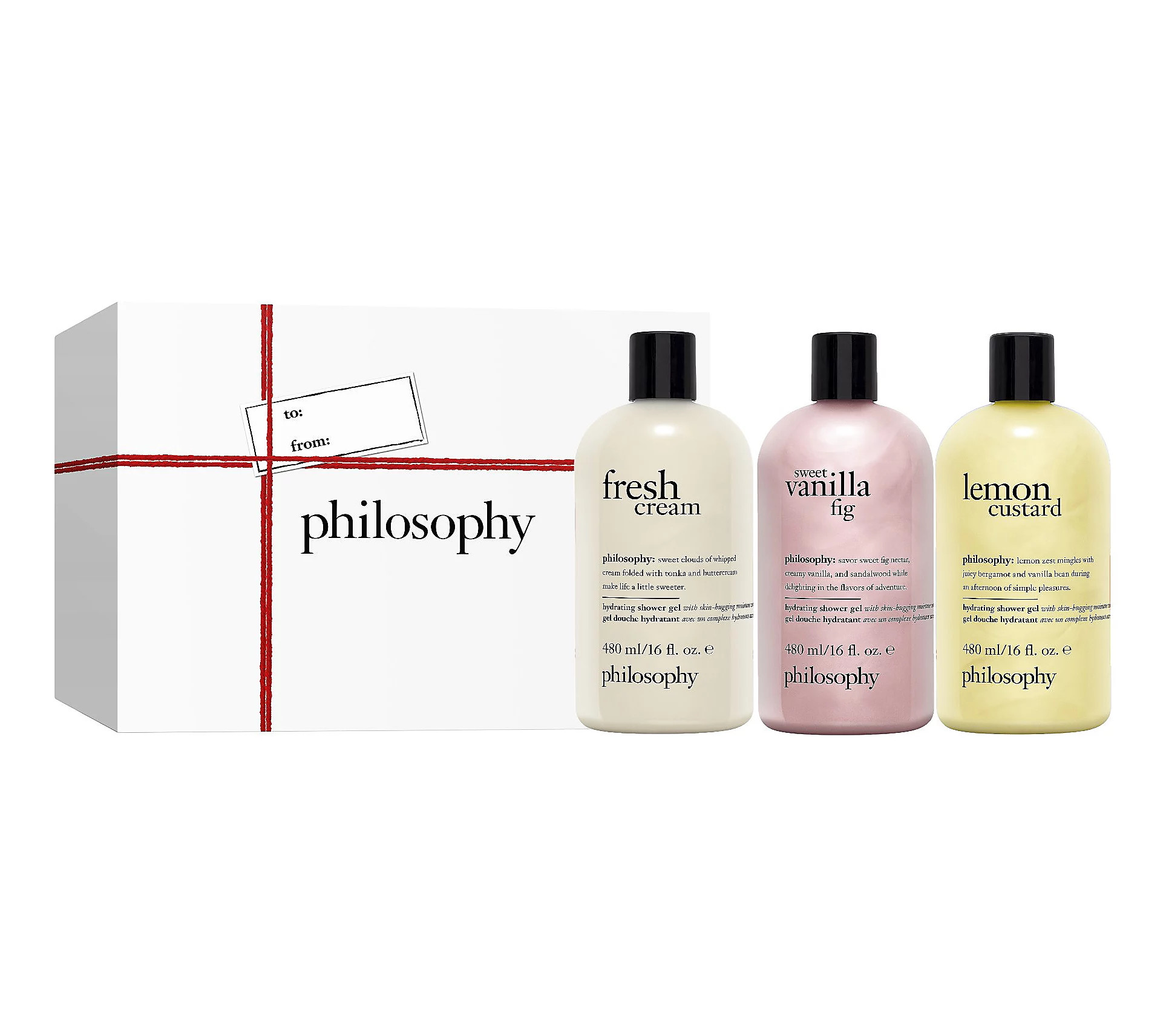 philosophy 16 oz. holiday shower gel trio gift et | QVC