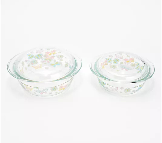 Temp-tations Seasonal 1-qt and 1.75-qt Glass Baking Dish Set - QVC.com | QVC