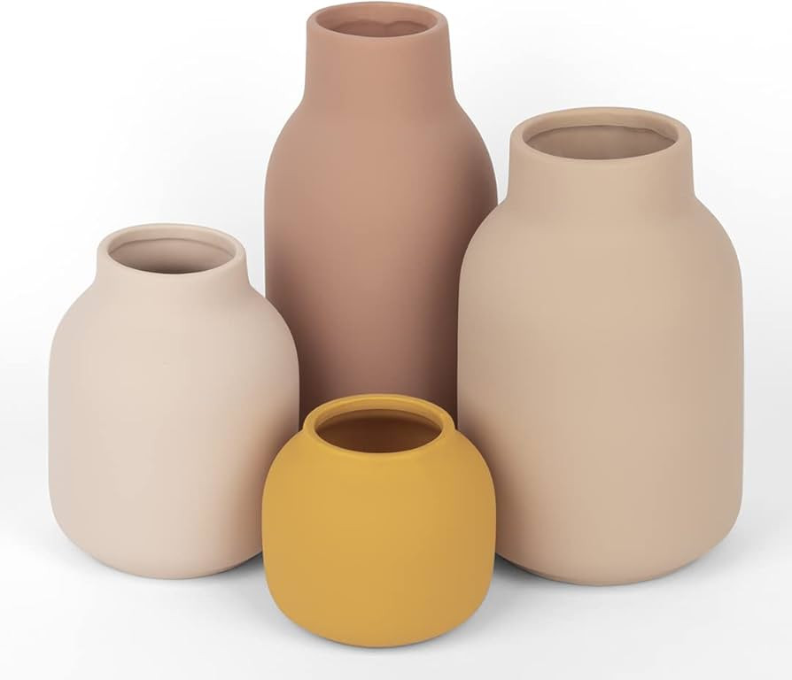 Koyal Wholesale Mixed Modern Minimalist Ceramic Vase for Home Decor, Terracotta Decor, Set of 4, ... | Amazon (US)
