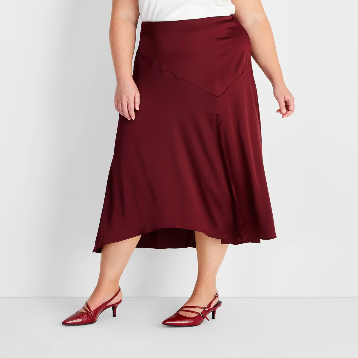 Women's Flowy Satin Midi Skirt - Future Collective | Target