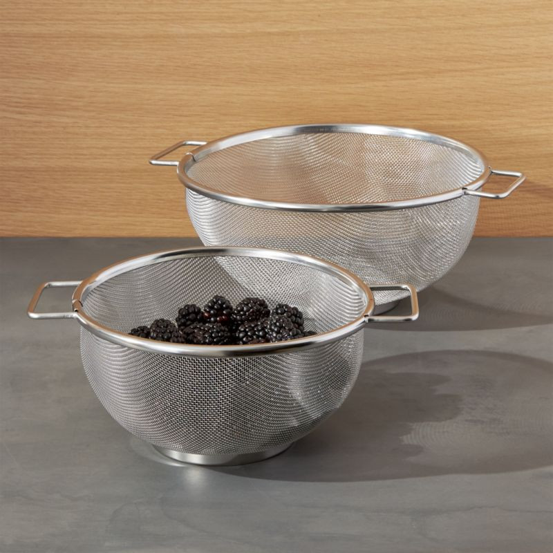 Set of 2 Mesh Colanders + Reviews | Crate & Barrel | Crate & Barrel