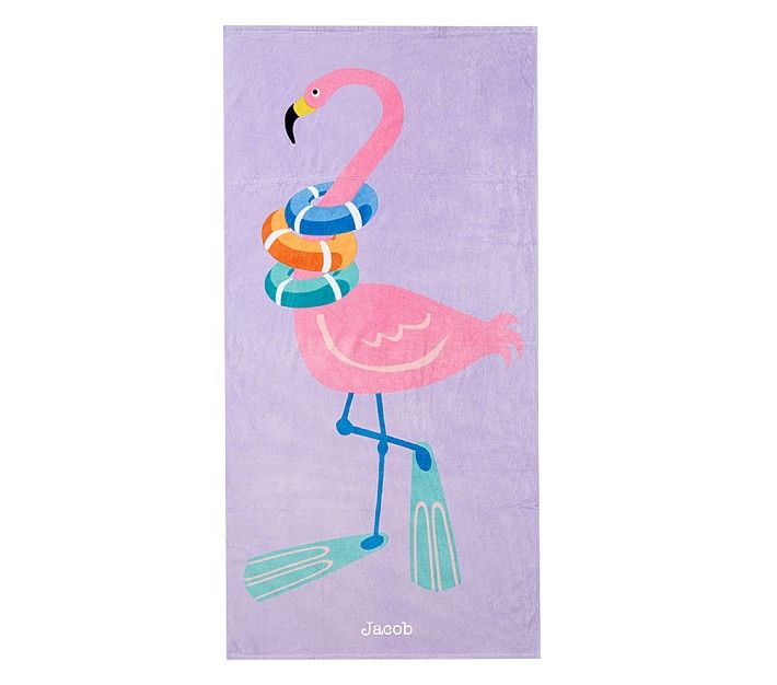 Flamingo Kid Beach Towel | Pottery Barn Kids