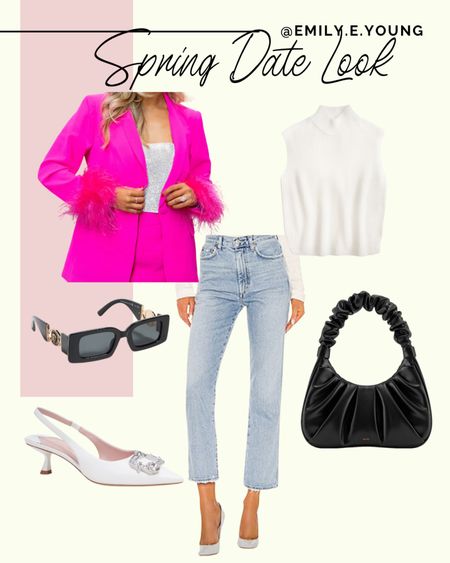 Spring outfit, blazer, date night, amazon finds, Agolde, work style 

#LTKstyletip #LTKshoecrush #LTKSeasonal