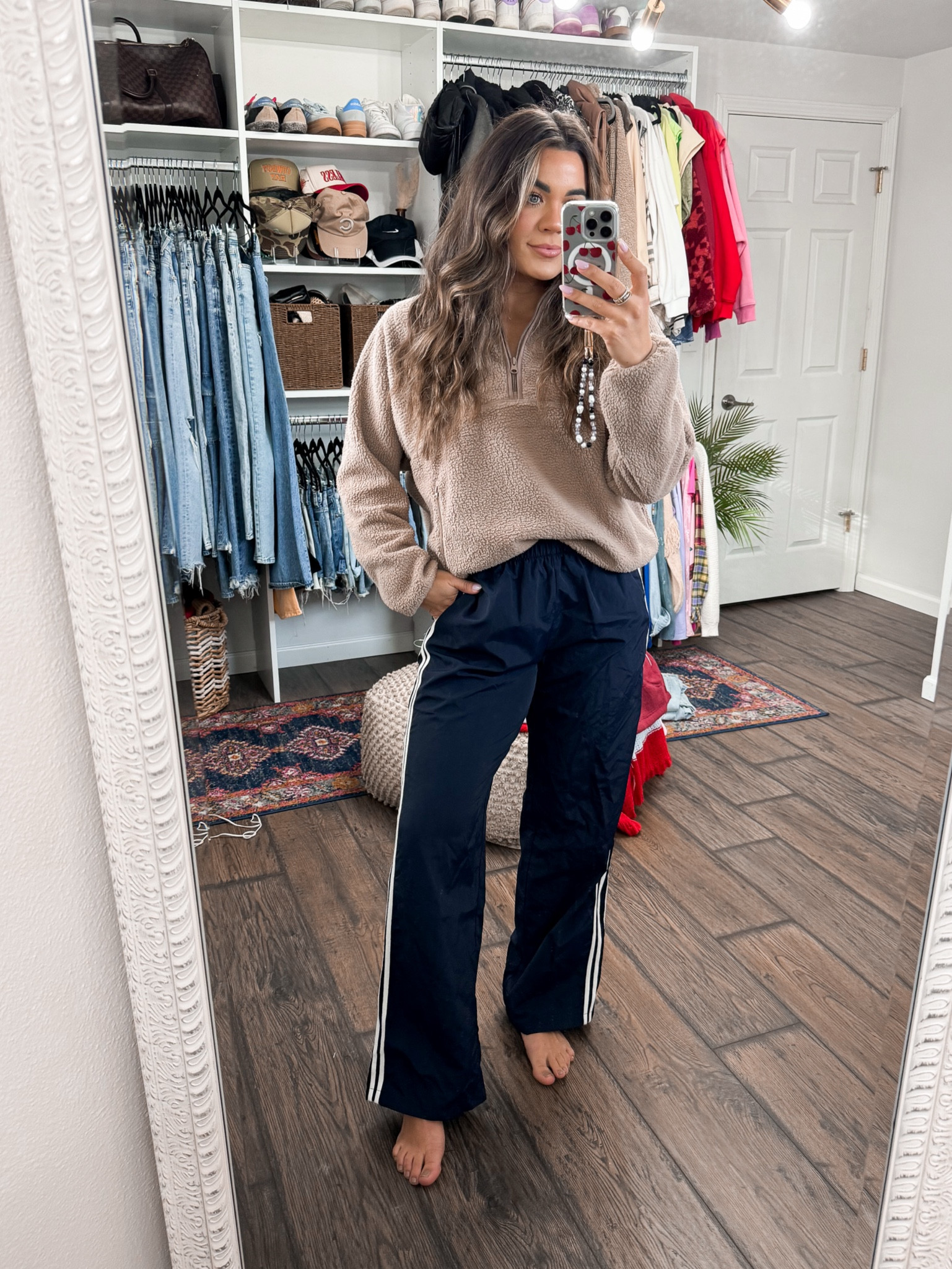 Small Sherpa, small track pants 

#LTKFindsUnder100 #LTKStyleTip #LTKFindsUnder50