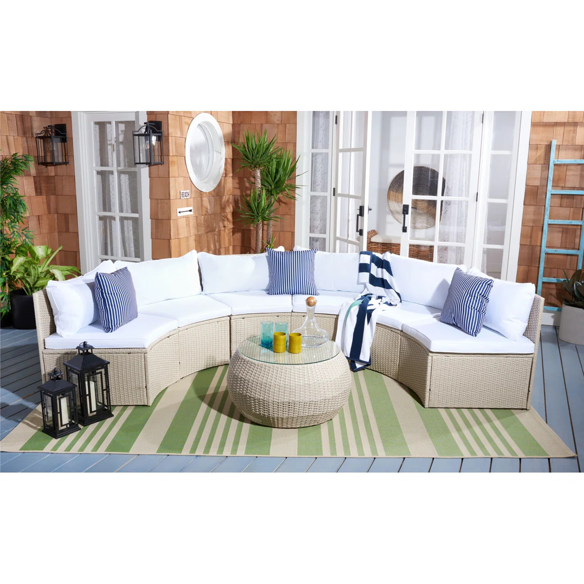 Cabble Wicker 6 - Person Patio Conversation Set with Cushions | Wayfair North America