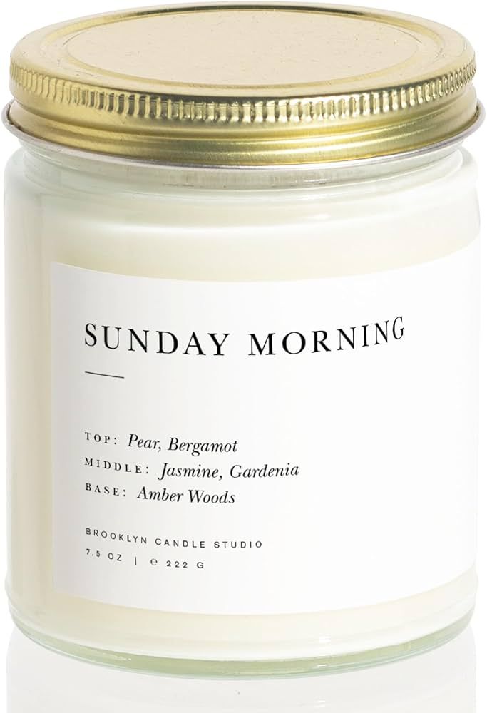 Brooklyn Candle Studio Sunday Morning Minimalist Candle | Luxury Scented Candle | Vegan Soy Wax |... | Amazon (US)