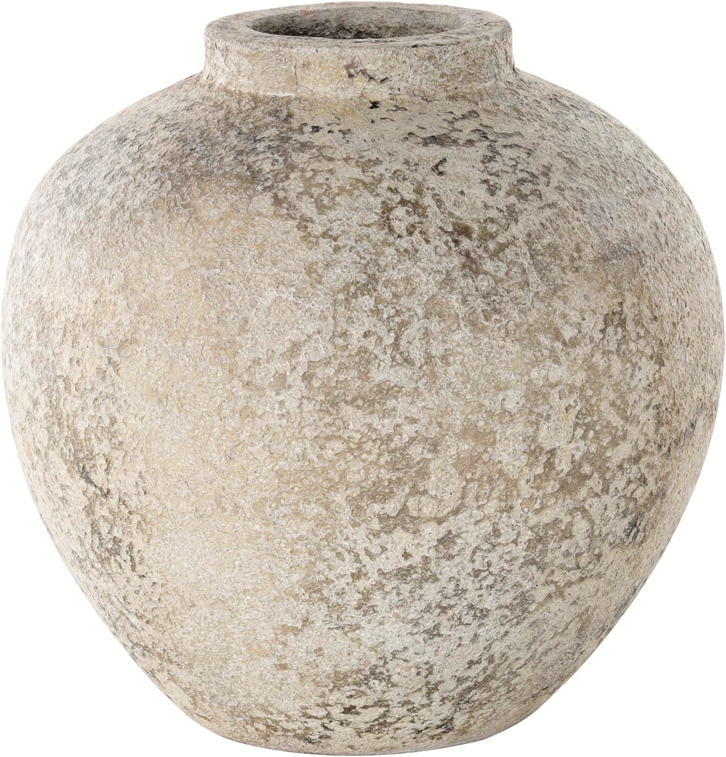 Deco 79 Ceramic Handmade Decorative Vase Antique Style Round Centerpiece Vase with Textured Distr... | Amazon (US)