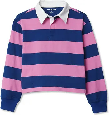Lands' End Girls Long Sleeve Stripe Rugby Shirt | Nordstrom | Nordstrom