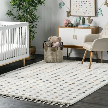nuLOOM Behati High-Low Polka Dot Tassel Area Rug | Walmart (US)