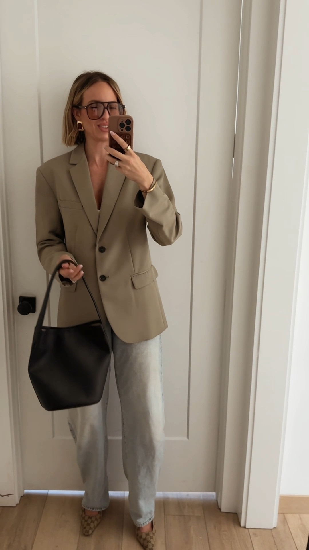 I’m wearing a small in the blazer. I think my jeans are sold out, but I linked some similar looking ones. The grlfrnd ones are great. I own those two in their fantastic for tall girls. I am 5’10. I can’t get over how much this bucket tote looks like the row. It’s incredible quality and it’s real leather. Gucci shoes run tts

#LTKItBag #LTKShoeCrush #LTKWorkwear