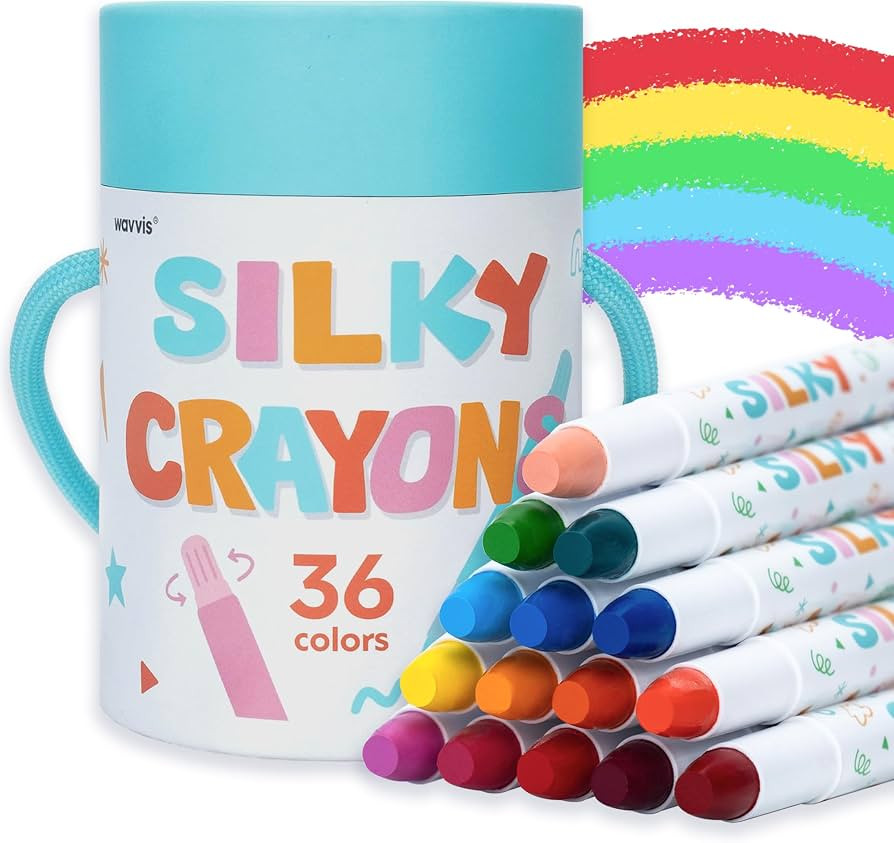 Twistable Silky Crayons for Toddlers 1-3, 36 Colors Easy Grip | Amazon (US)