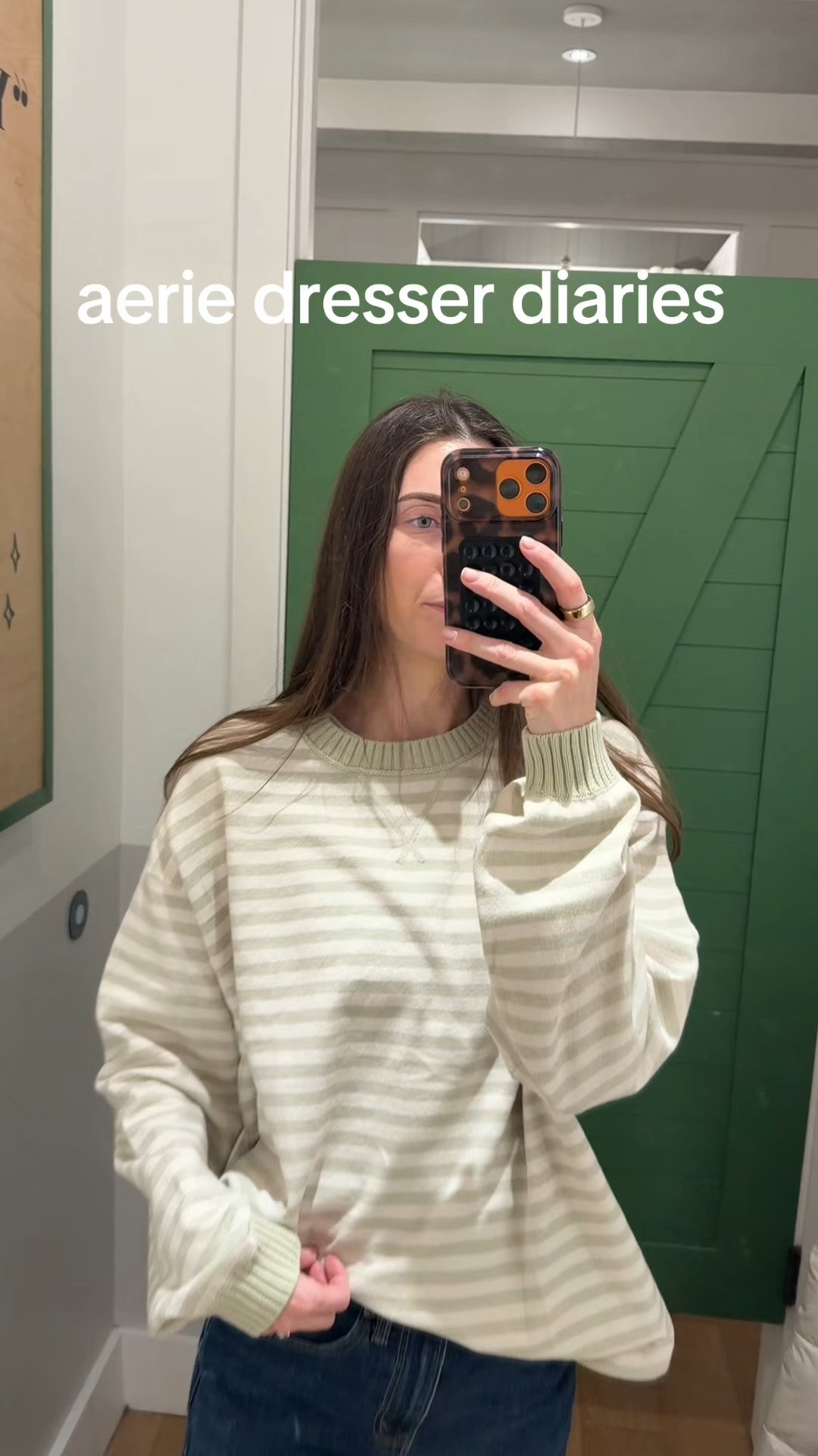 Aerie with the coziest sets 
Beige sweater is size S, all stripes are both M in the video,. Pants are larger, size up. small in the video. 5’9 not long enough on me

#LTKootd