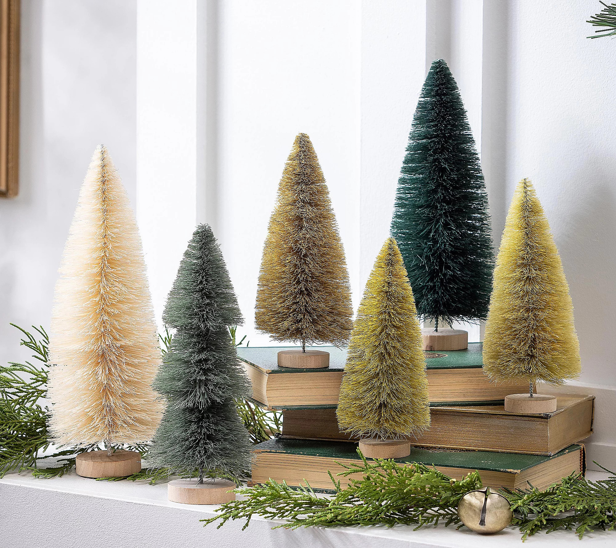 Evergreen Set of 6 Bottle Brush Trees Table Dec or | QVC