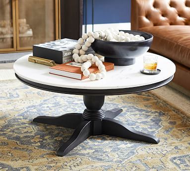 Alexandra 39" Round Marble Coffee Table | Pottery Barn (US)