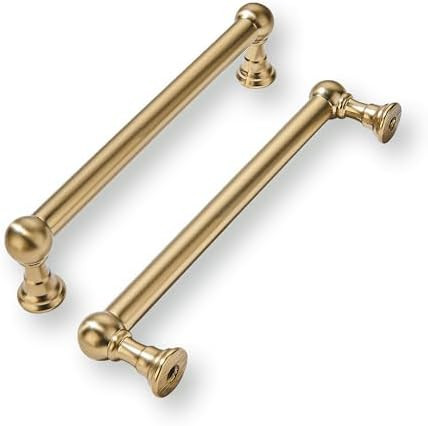 khtumeware 10 Pack 5 Inch Hole Center Champagne Bronze Cabinet Pulls Heavy Duty Solid Satin Brass... | Amazon (US)