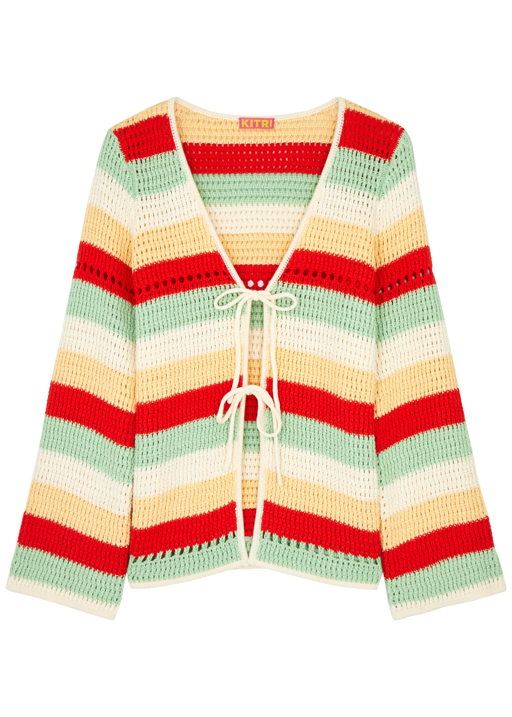 Ellsie striped crochet-knit cardigan | Harvey Nichols