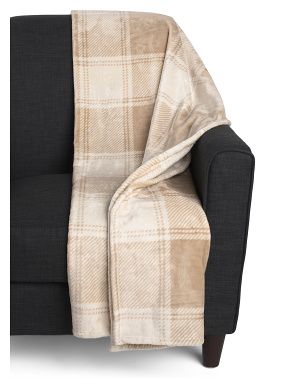 Johnny Plaid Printed Throw | TJ Maxx