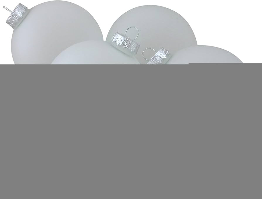 Northlight 4ct Frosted Matte Glass Christmas Ball Ornaments (100mm), 4", White | Amazon (US)