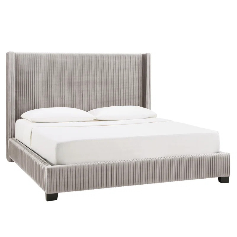 Vita Upholstered Pleated Wingback Bed | Wayfair North America