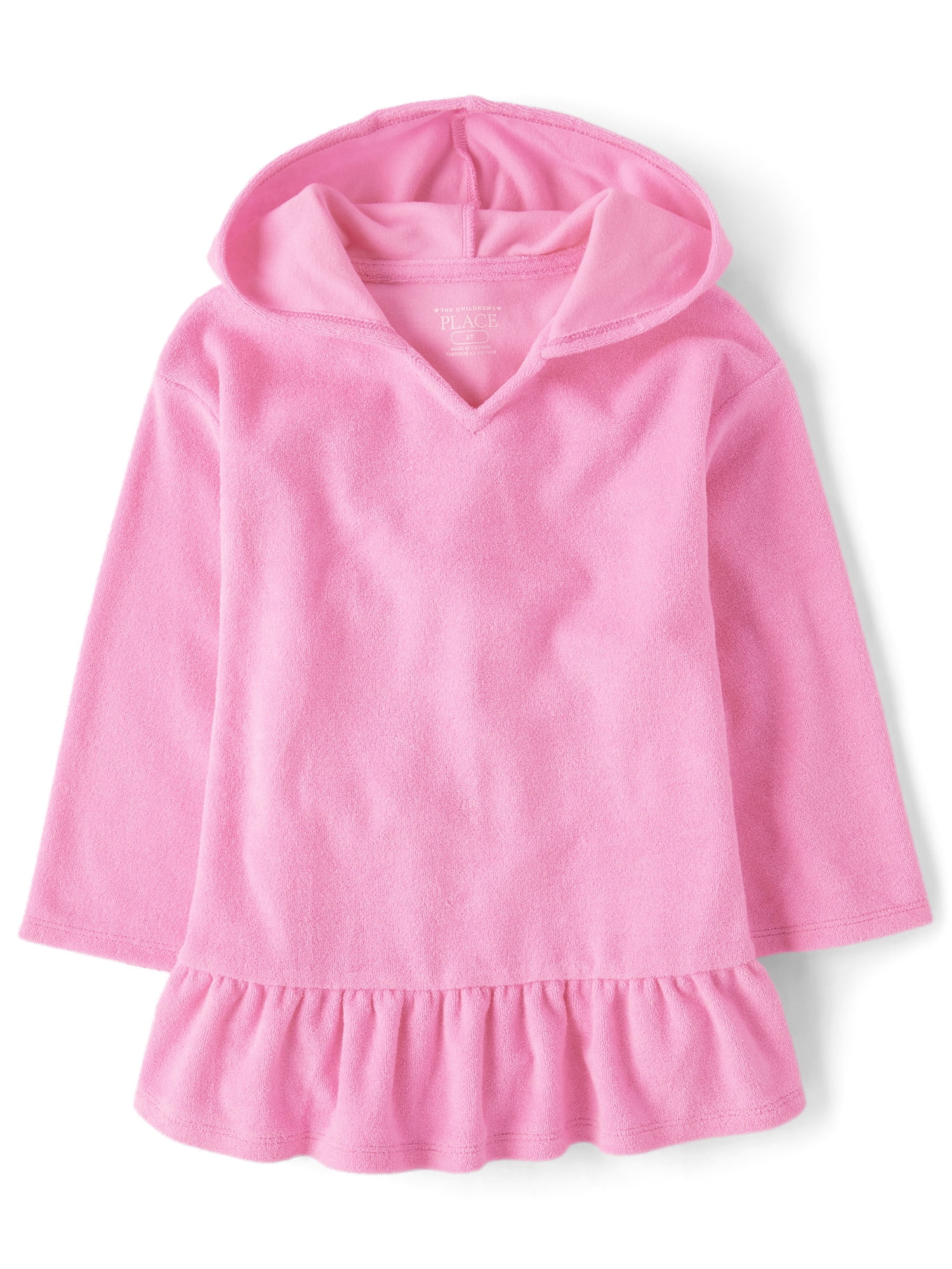 The Children's Place Baby & Toddler Girls Long Sleeve Hooded Terry Cover Up, Sizes 6M-5T | Walmart (US)