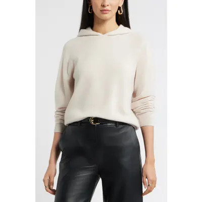 Nordstrom Cashmere Sweater Hoodie in Black Rock at Nordstrom, Size Large | Nordstrom