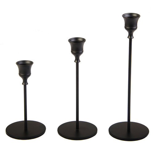 3 Piece Maradona Candlestick Set Colour: Black | Temple & Webster AU