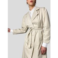Vintage Beige Trench Coat Cream Size Xs Belted Long 90S | Etsy (US)
