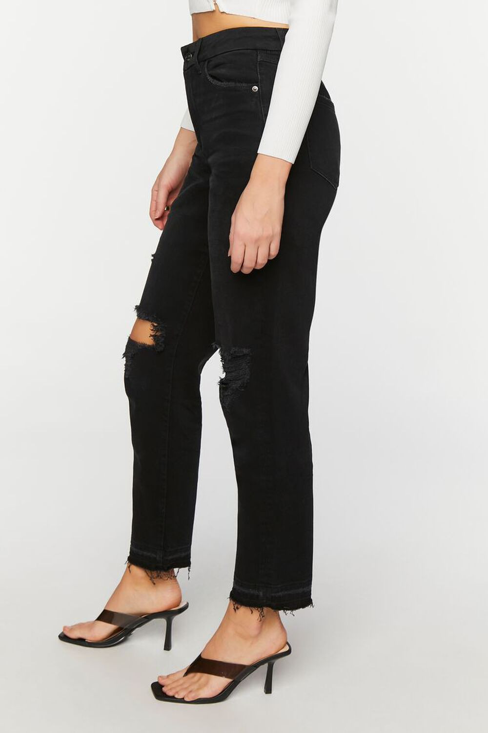 Recycled Cotton Distressed Straight-Leg Jeans | Forever 21 (US)