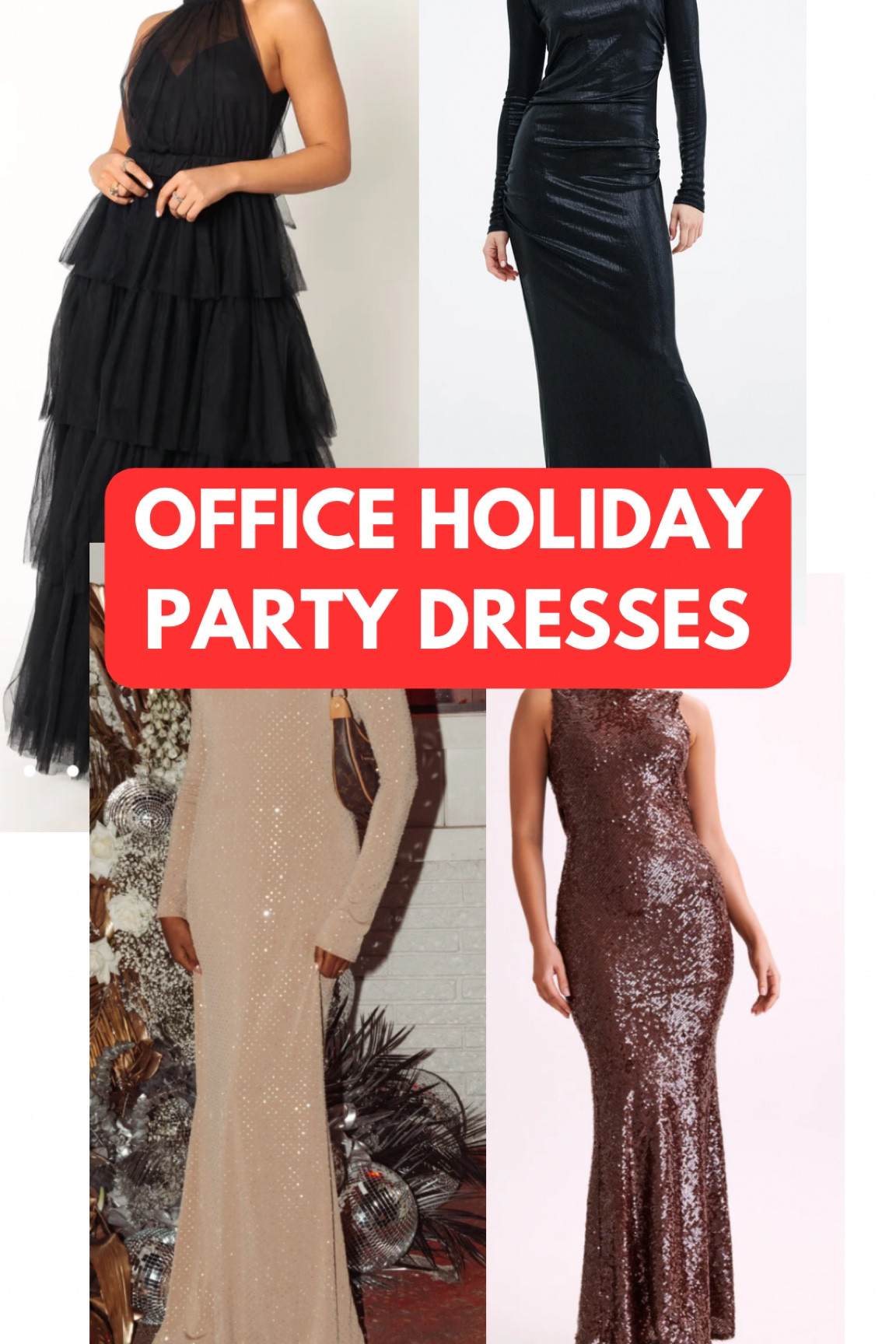 Black Tie Optional Holiday Dresses 
••
Christmas party dress, sequin dress, sparkly dress, party dress, winter wedding guest, tulle, satin, sequins

#LTKHoliday #LTKSeasonal #LTKwedding