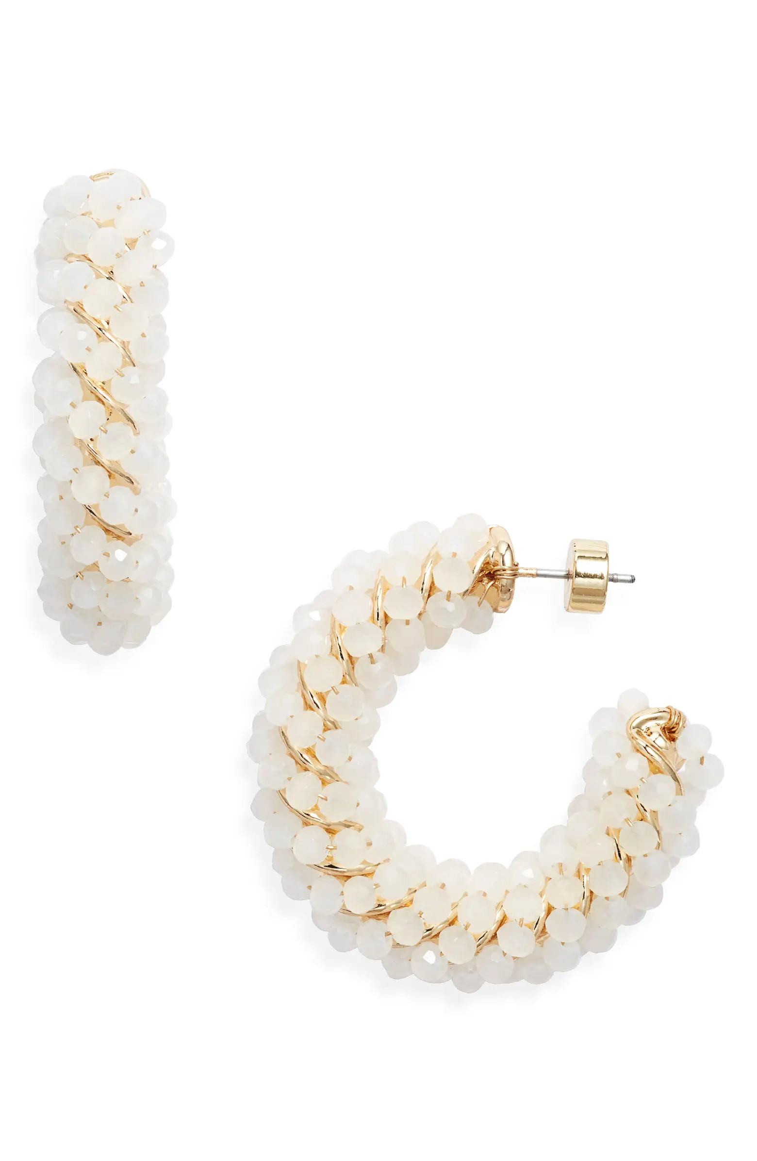 Beaded Huggie Hoop Earrings | Nordstrom