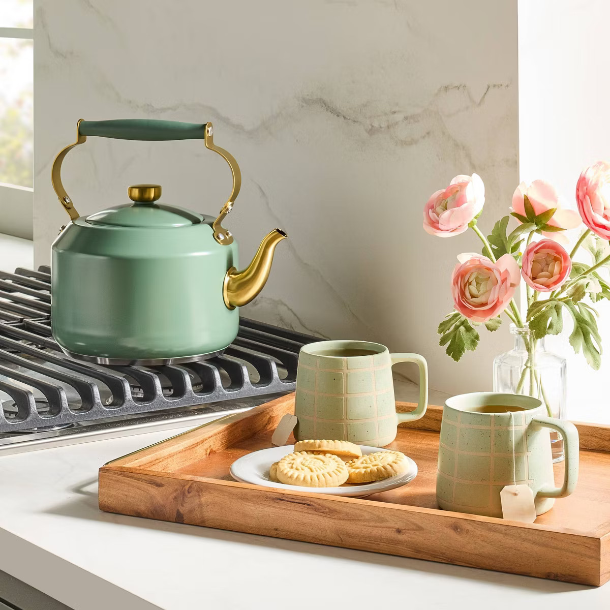 2qt Coated Tea Kettle Bright Olive - Hearth & Hand™ with Magnolia | Target