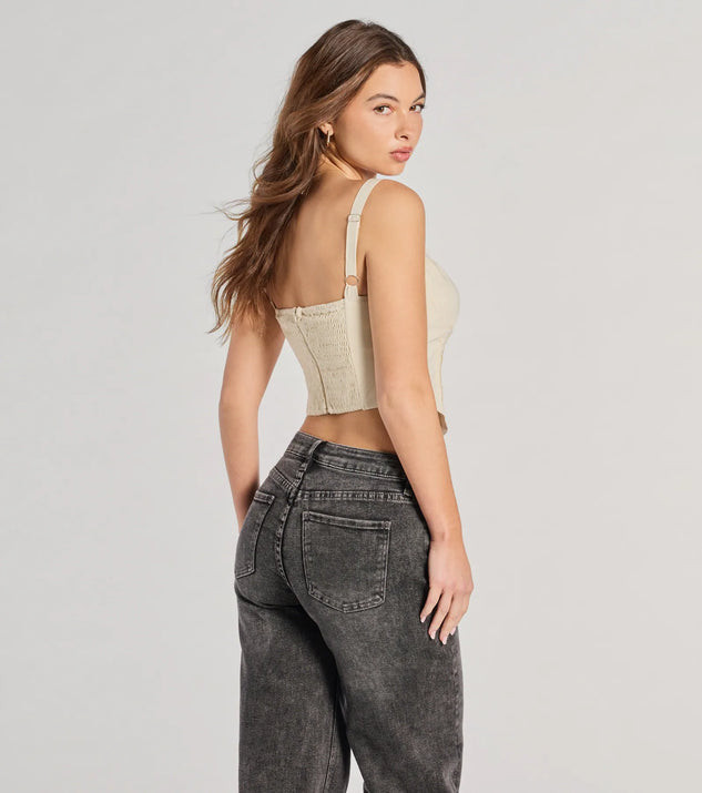 Delicately Femme Lace Trim Corset Top | Windsor Stores