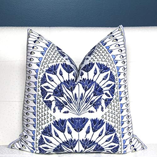 ArogGeld Blue and White Cushion Cover Thibaut Cairo Pillow Covers Anna French Pillowcase Accent Pill | Amazon (US)