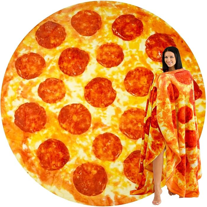 Zulay Kitchen Pepperoni - Manta de pizza grande para adultos y ni\u00f1os, dise\u00f1o redondo de... | Amazon (US)
