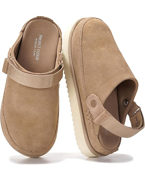 Project Cloud 100% Genuine Leather Clogs for Women - Memory Foam Womens Clogs & Mules with Adjust... | Amazon (US)