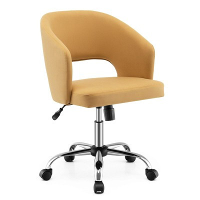 Tangkula Adjustable Swivel Desk Vanity Chair Upholstered Office Chair w/ Hollow Out Back | Target