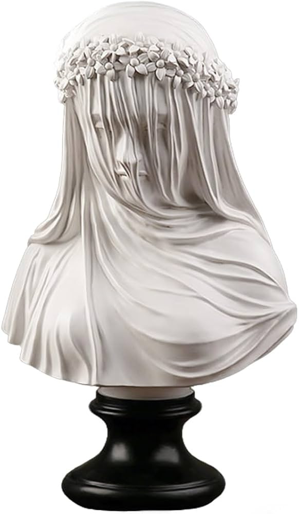 Veiled Lady Statue Veiled Maiden Bust Sculpture 14 inch Gothic Statue Handmade Resin Crafts Home ... | Amazon (US)