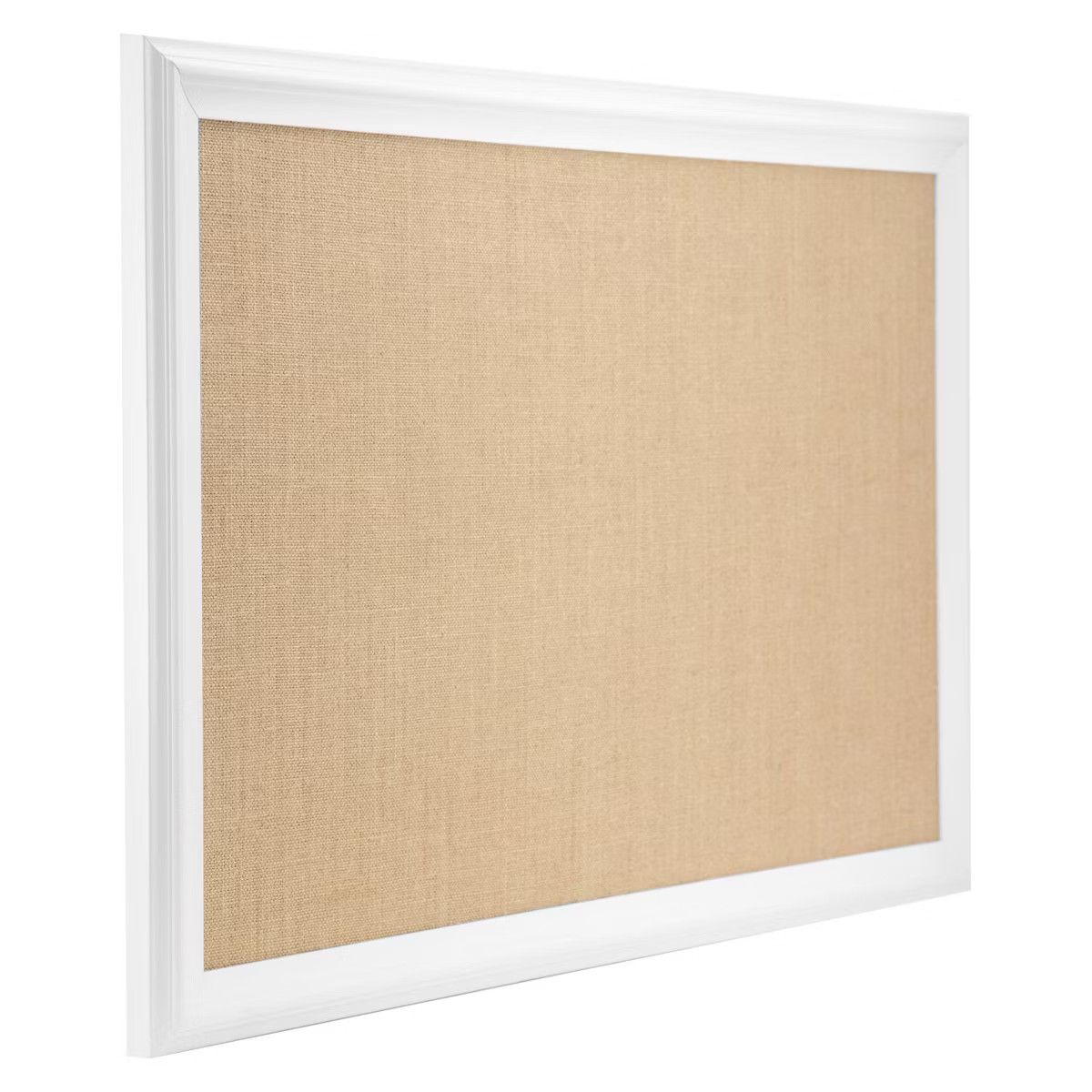 U Brands 20"x 30" Burlap Bulletin Board White Wood Frame: Cork Board for Wall, Presentation Board... | Target