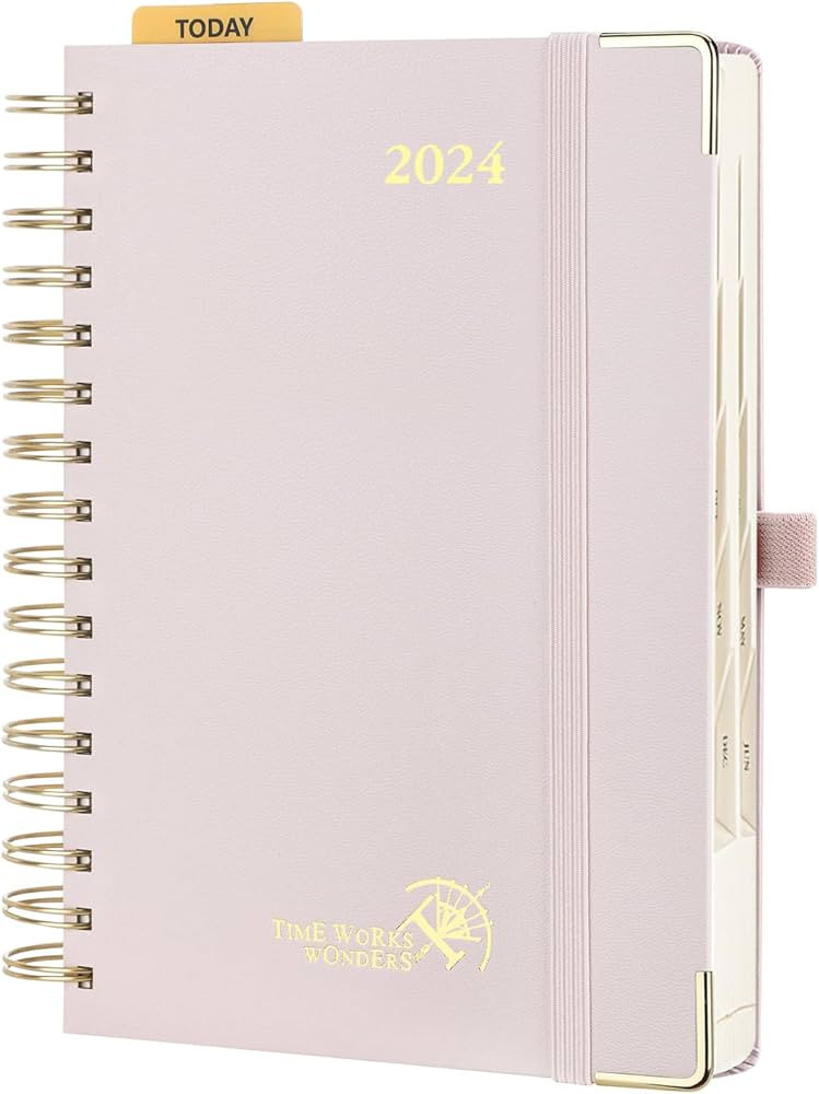 POPRUN 2024 Daily Planner One Page A Day - [Spiral Hardcover] Agenda 2024 Hourly Appointment Book... | Amazon (US)