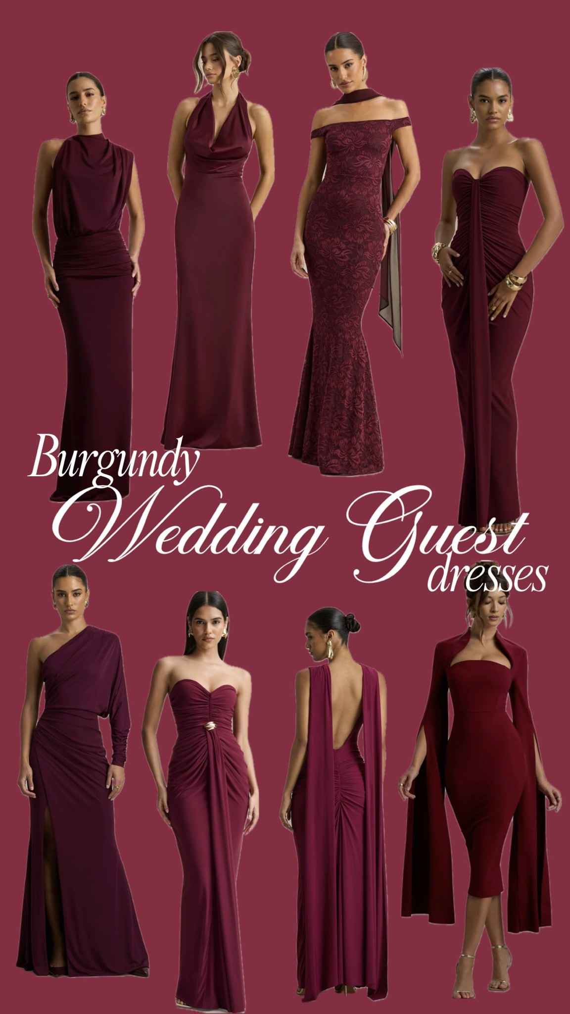 Burgundy Wedding Guest dresses 🌹