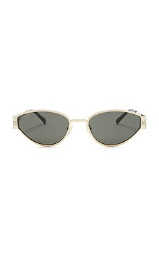 Gucci Oval Sunglasses in Gold & Grey from Revolve.com | Revolve Clothing (Global)