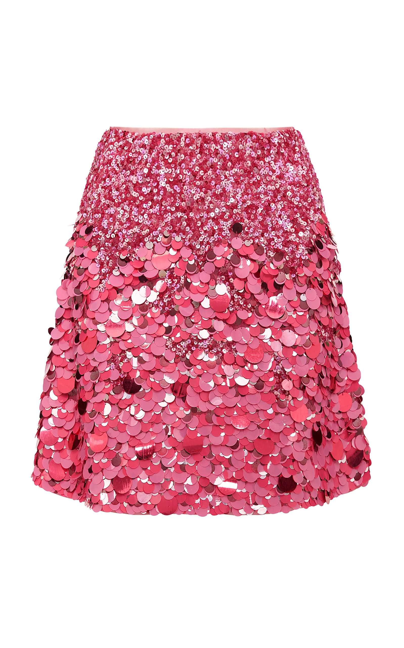 Cherie Sequin Linen-Blend Mini Skirt | Moda Operandi (Global)