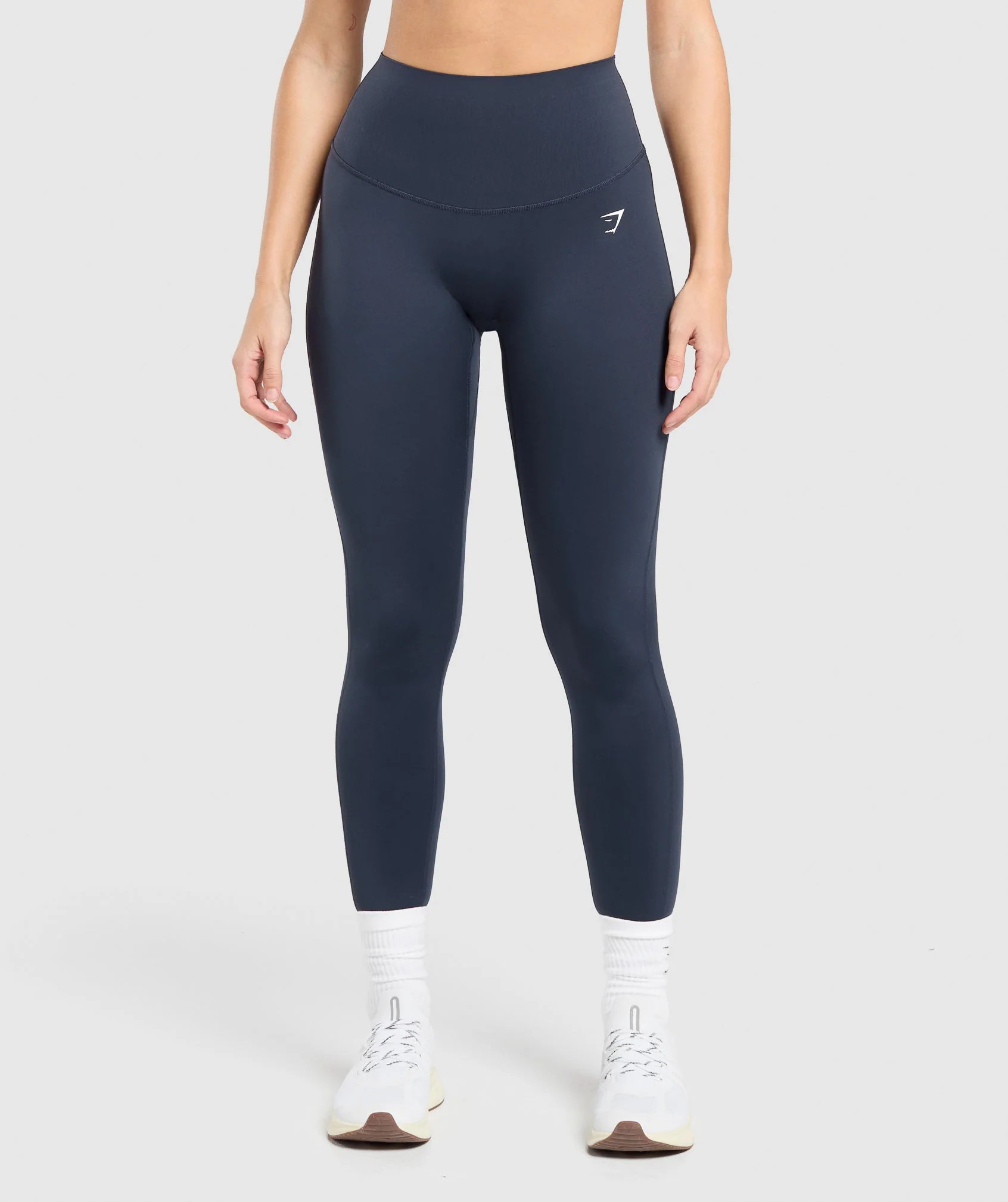 Gymshark Bonded Waistband Leggings - Heavy Blue | Gymshark US