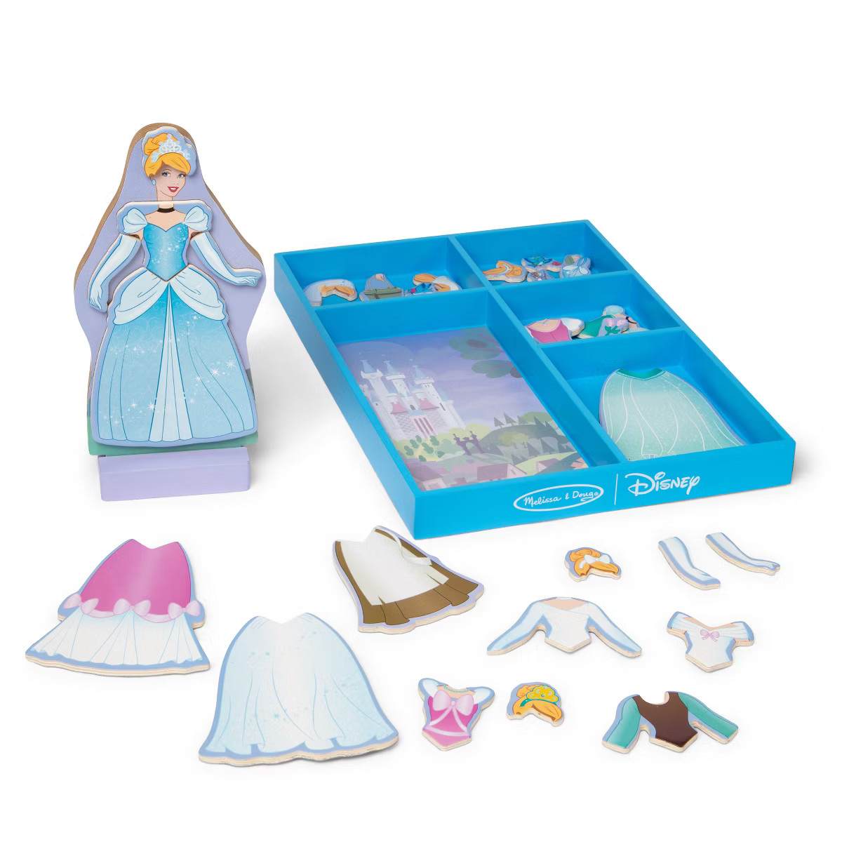Melissa & Doug Disney Wooden Magnetic Dress Up Cinderella: Educational Gross Motor Creativity Toy... | Target