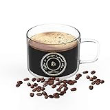 Glass Coffee Mugs or Tea Cup, Heat-resistant Large Wide Mouth Hot and cold Beverage Mugs(17oz), Crys | Amazon (US)